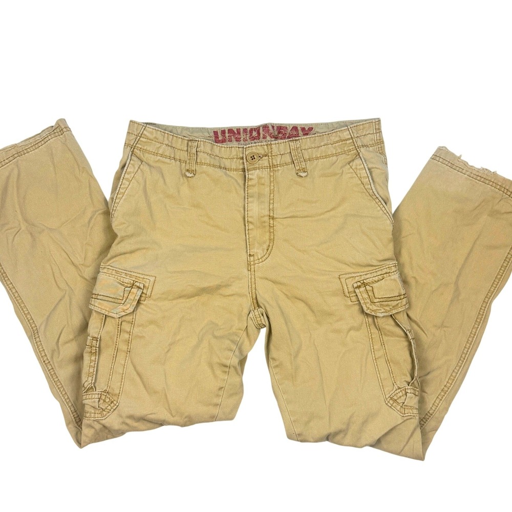 Unionbay Mens Cargo Y2K Pants 32x32 Tan Khaki Straight Leg Gorpcore Workwear